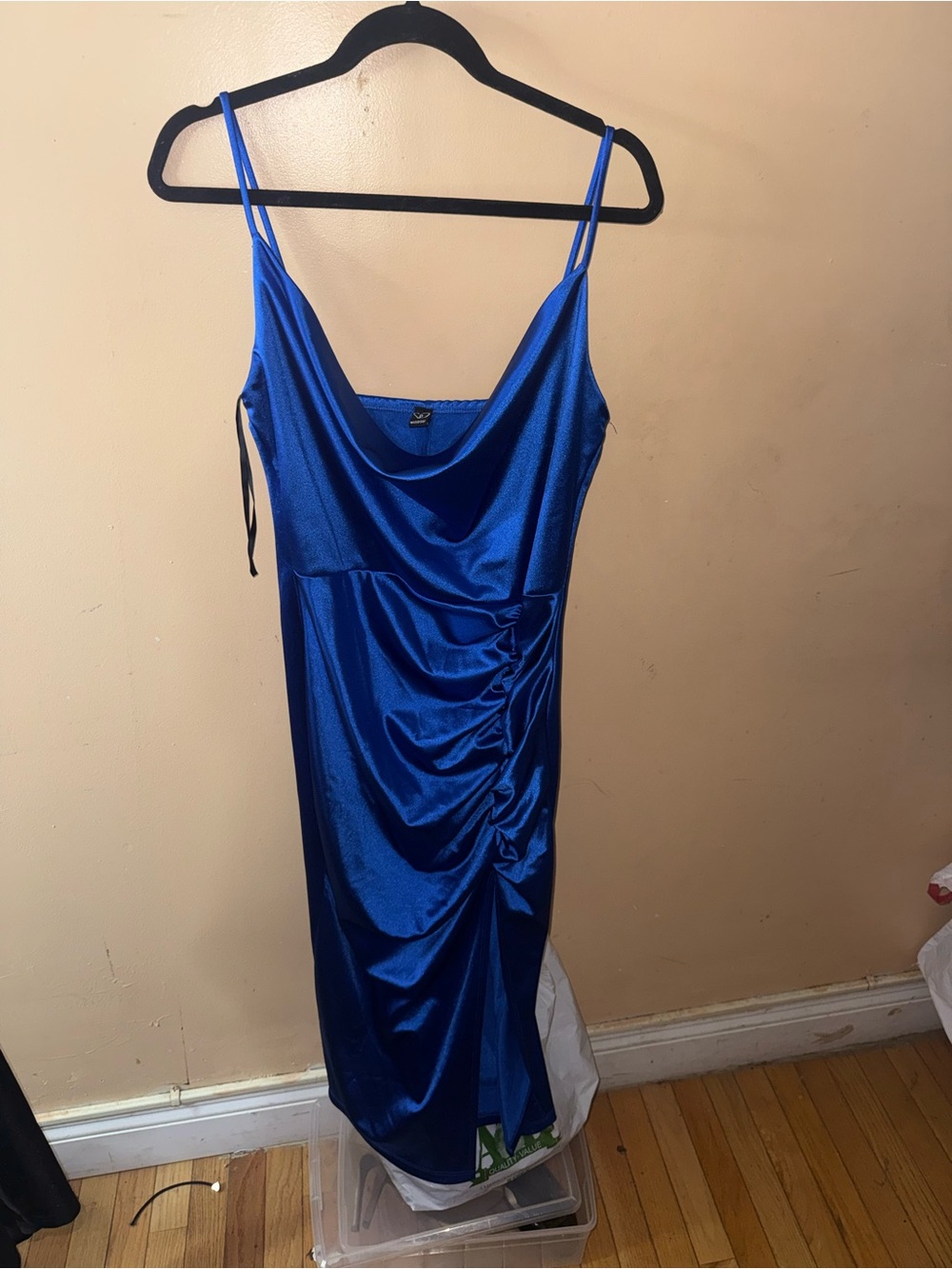 Windsor Cobalt Blue Satin Midi Slip Dress